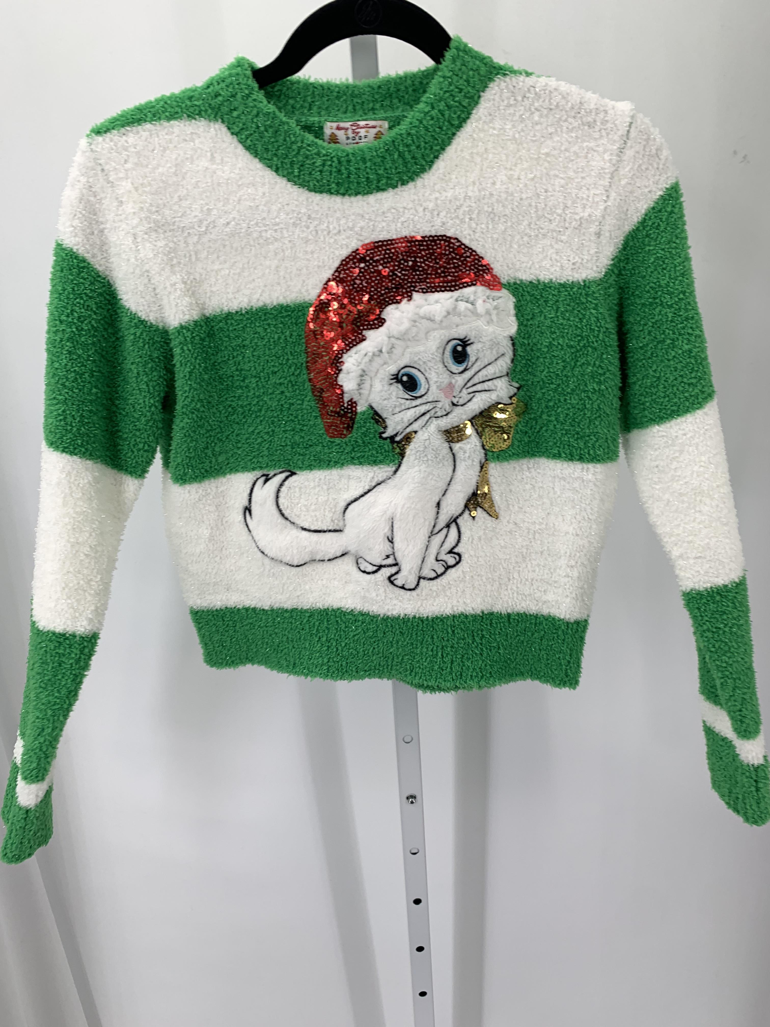 LONG SLV SWEATER WHITE CAT