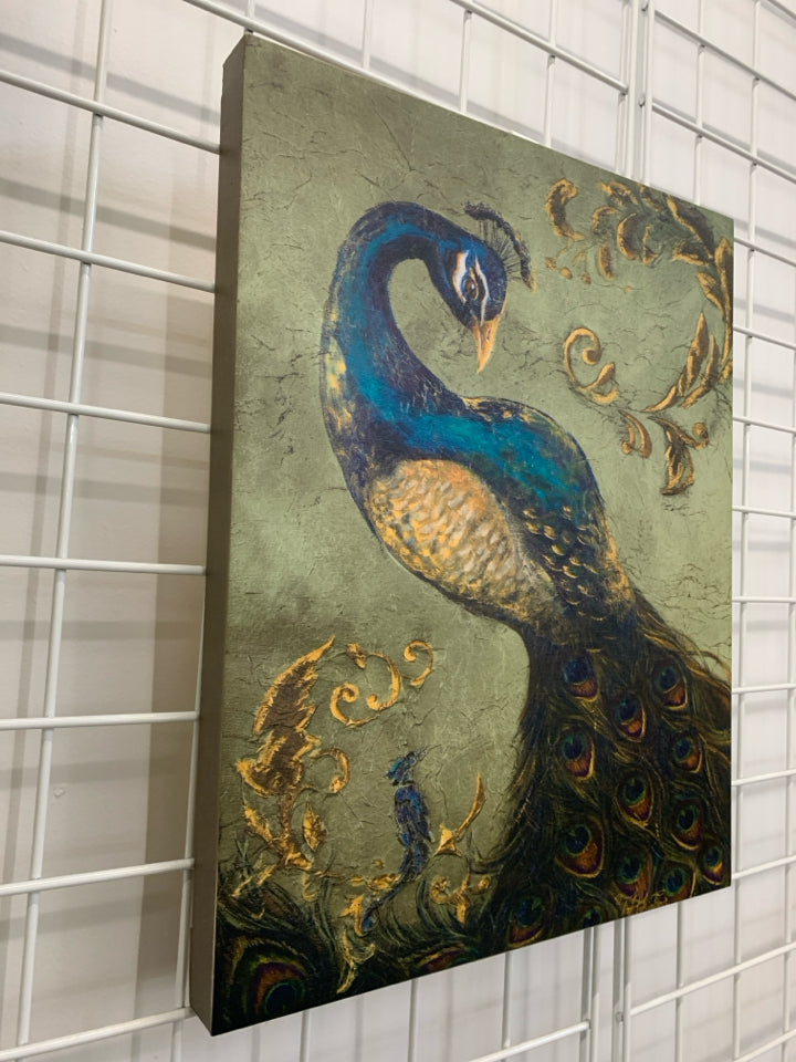 CANVAS PEACOCK WALL ART.