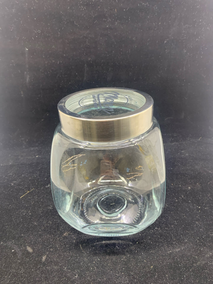 GLASS CANISTER MASON JAR BRAND VINTAGE STYLE.