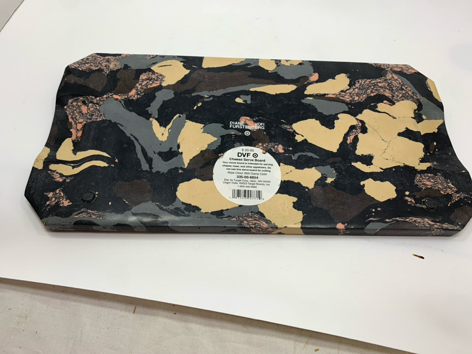 HEAVY POLYMER BLACK SWIRL CHEESE BOARD.