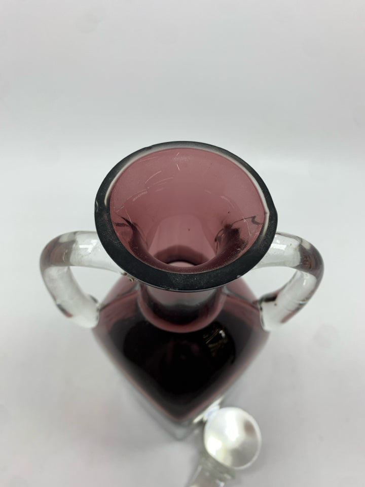 PURPLE GLASS DECANTER.