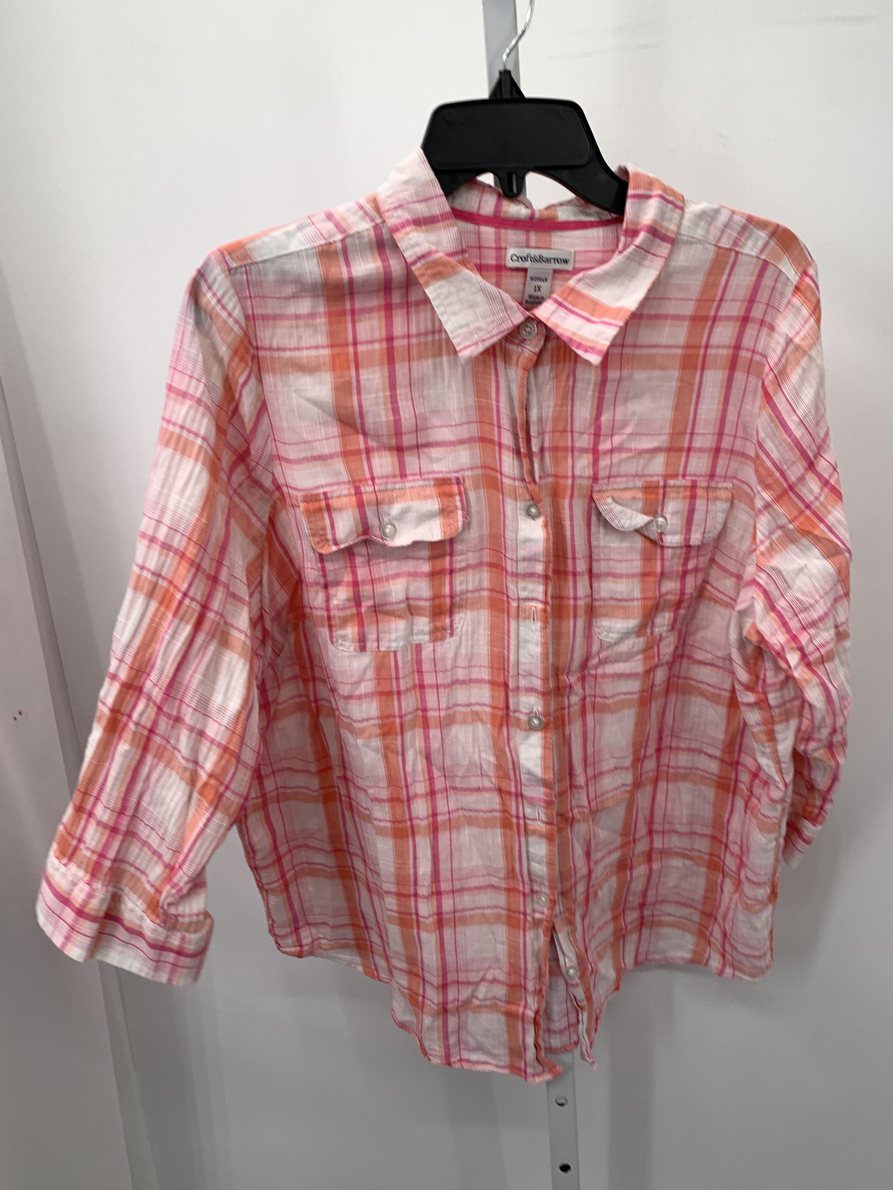 Croft & Barrow Size 1X Womens 3/4 Sleeve Shirt