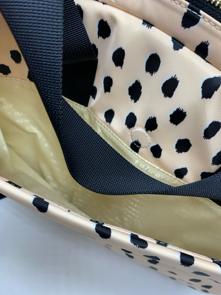 KATE SPADE CREAM BLACK POLKA DOT LAPTOP BAG.