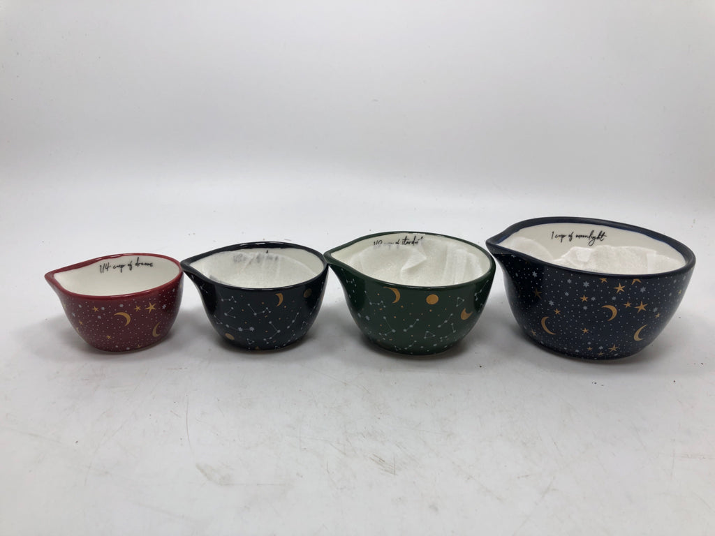 4PC CELESTIAL MEASURING CUPS.