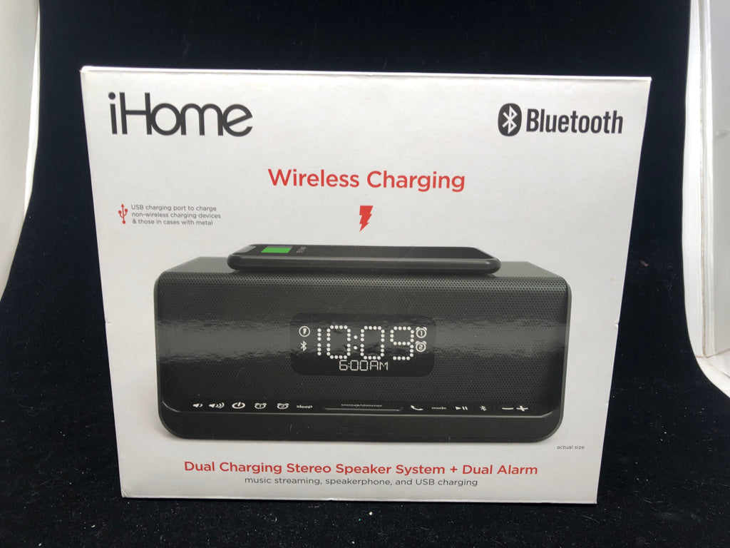 NIB IHOME WIRELESS CHARGING ALARM CLOCK