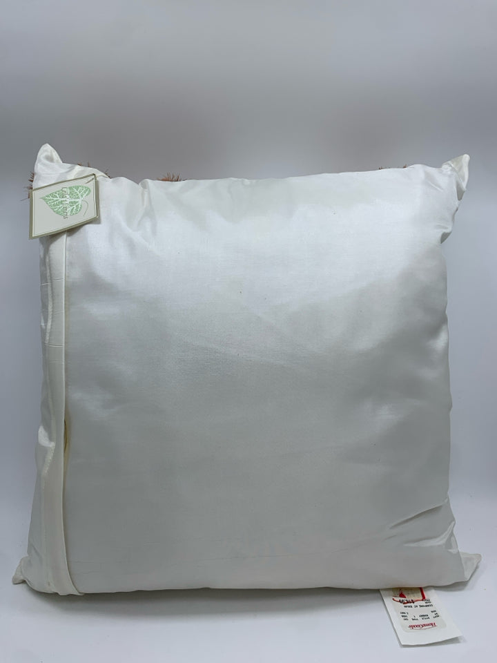 NWT FLUFFY PINK FLOWER PILLOW.