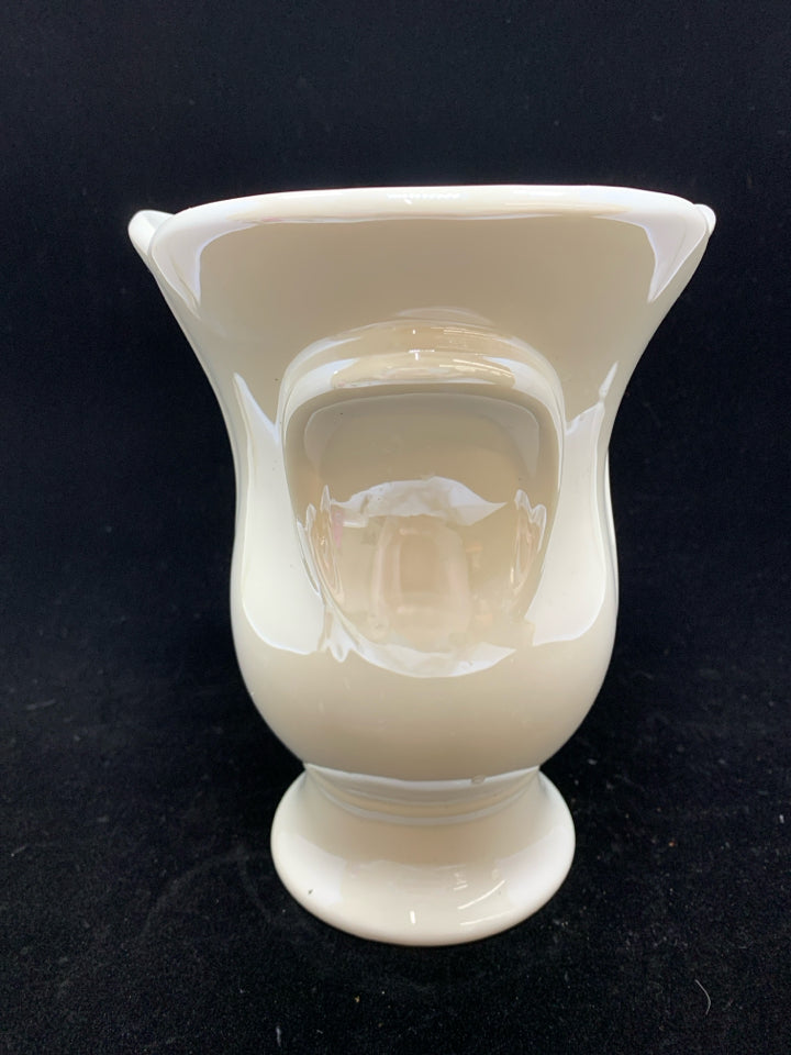 WHITE TULIP SHAPED VASE.