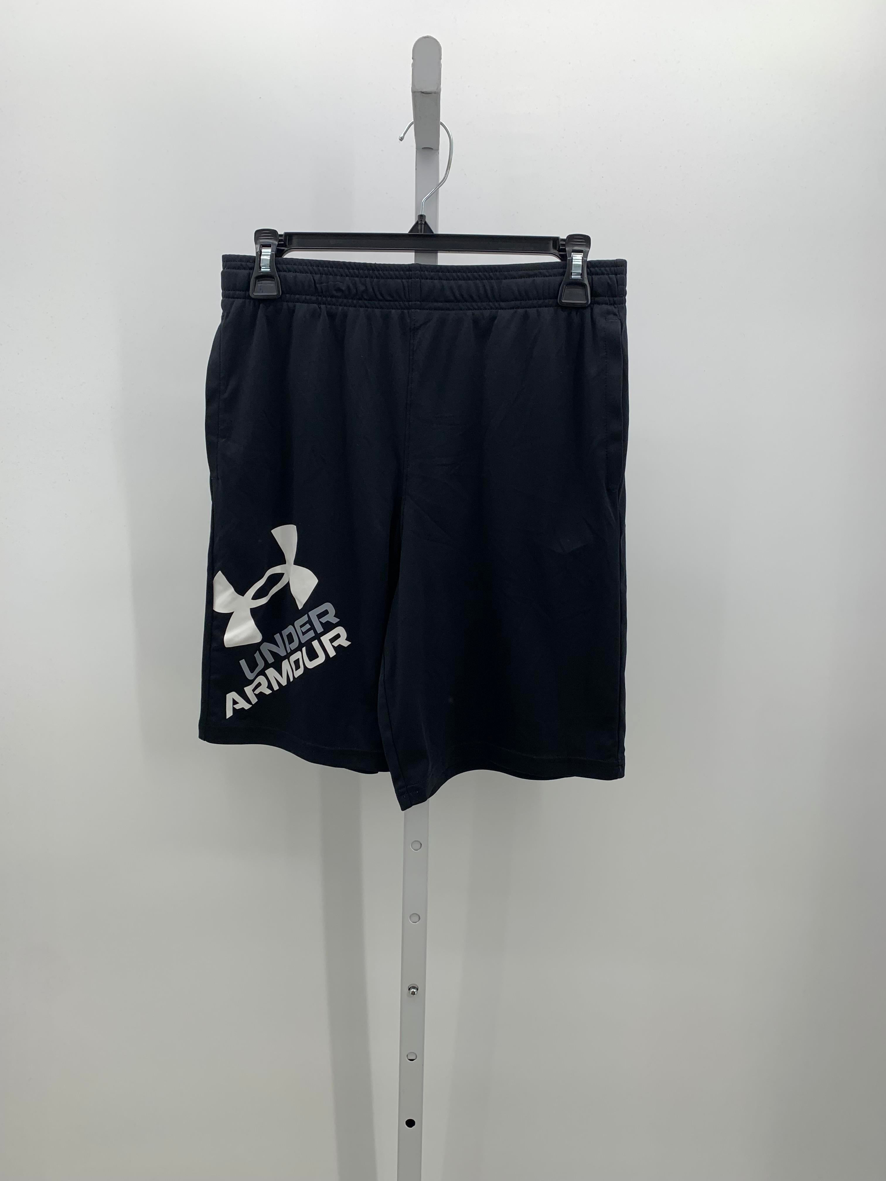 WHITE LOGO ACTIVE SHORTS- SIZE YXL