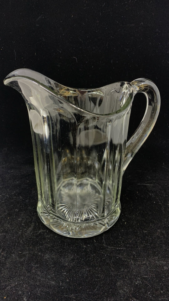 CLEAR GLASS HEAVY WATER PITCHER.