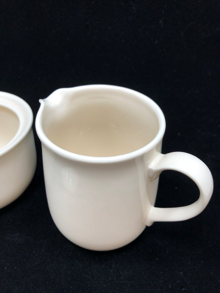 WHITE CREAM & SUGAR SET-CORNING.