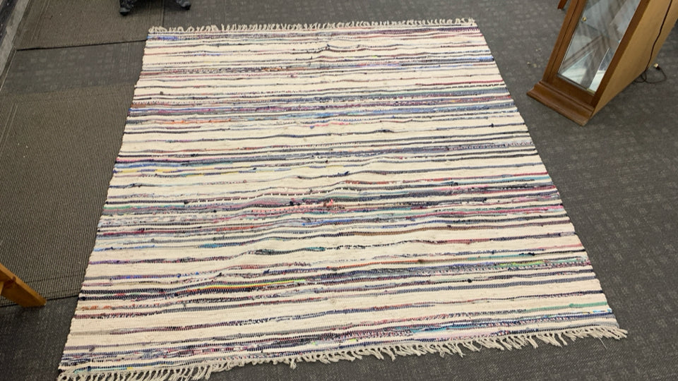 SAFAVIEH RAG RUG FLAT WEAVE COLORFUL.