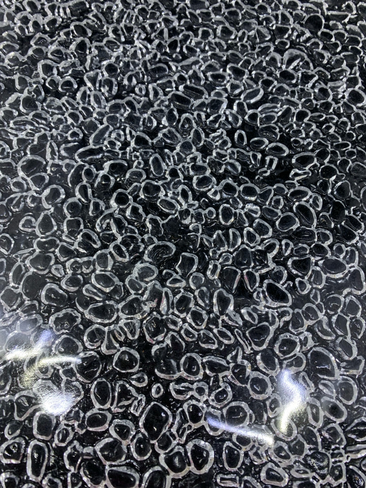 LARGE TEXTURED GLASS PLATTER.
