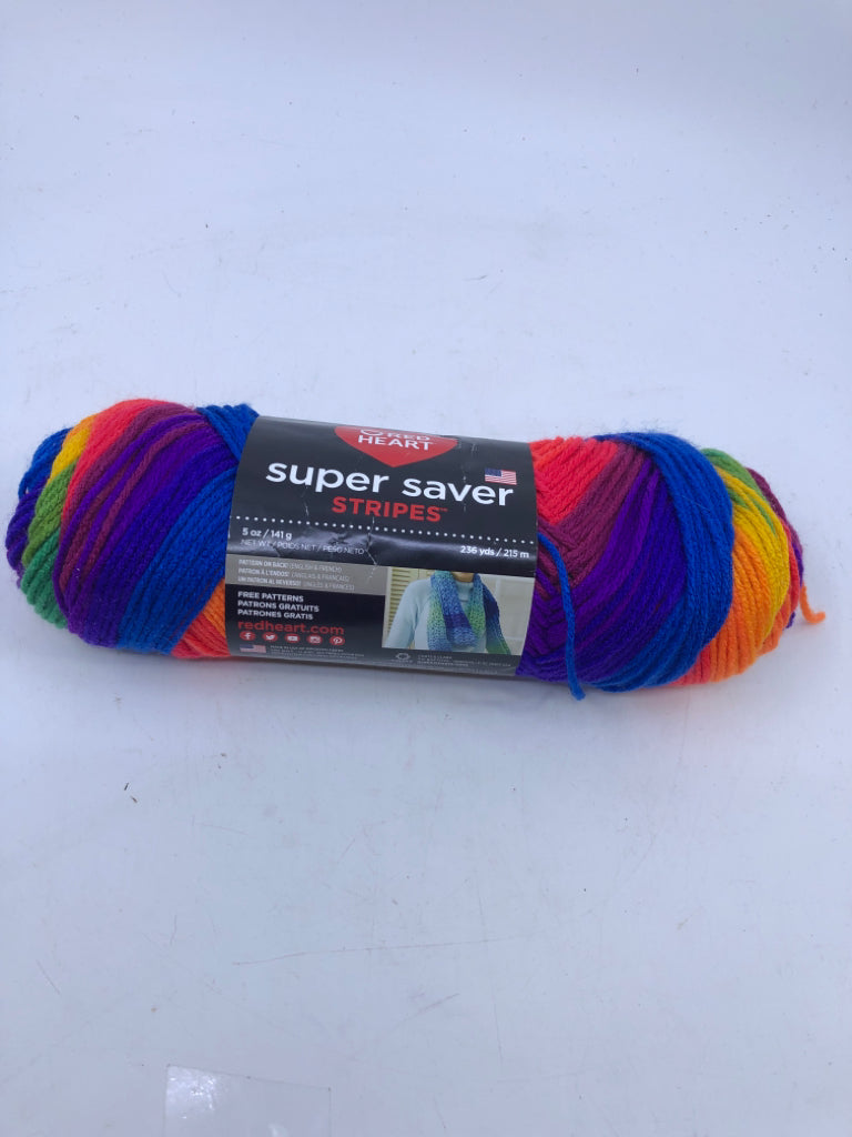 RED HEART RAINBOW YARN.