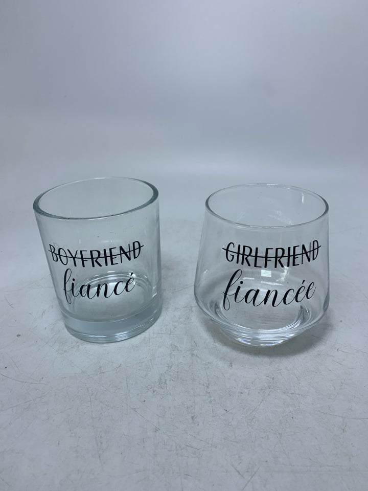2 FIANCE HIS/HERS GLASSES.