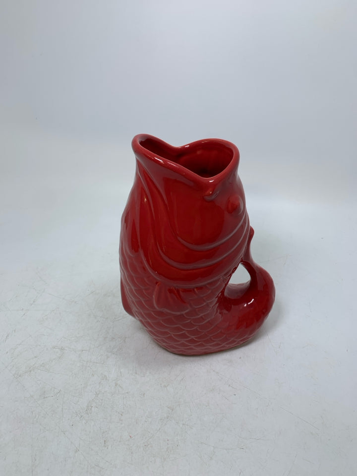 RED GURGLING FISH PITCHER.