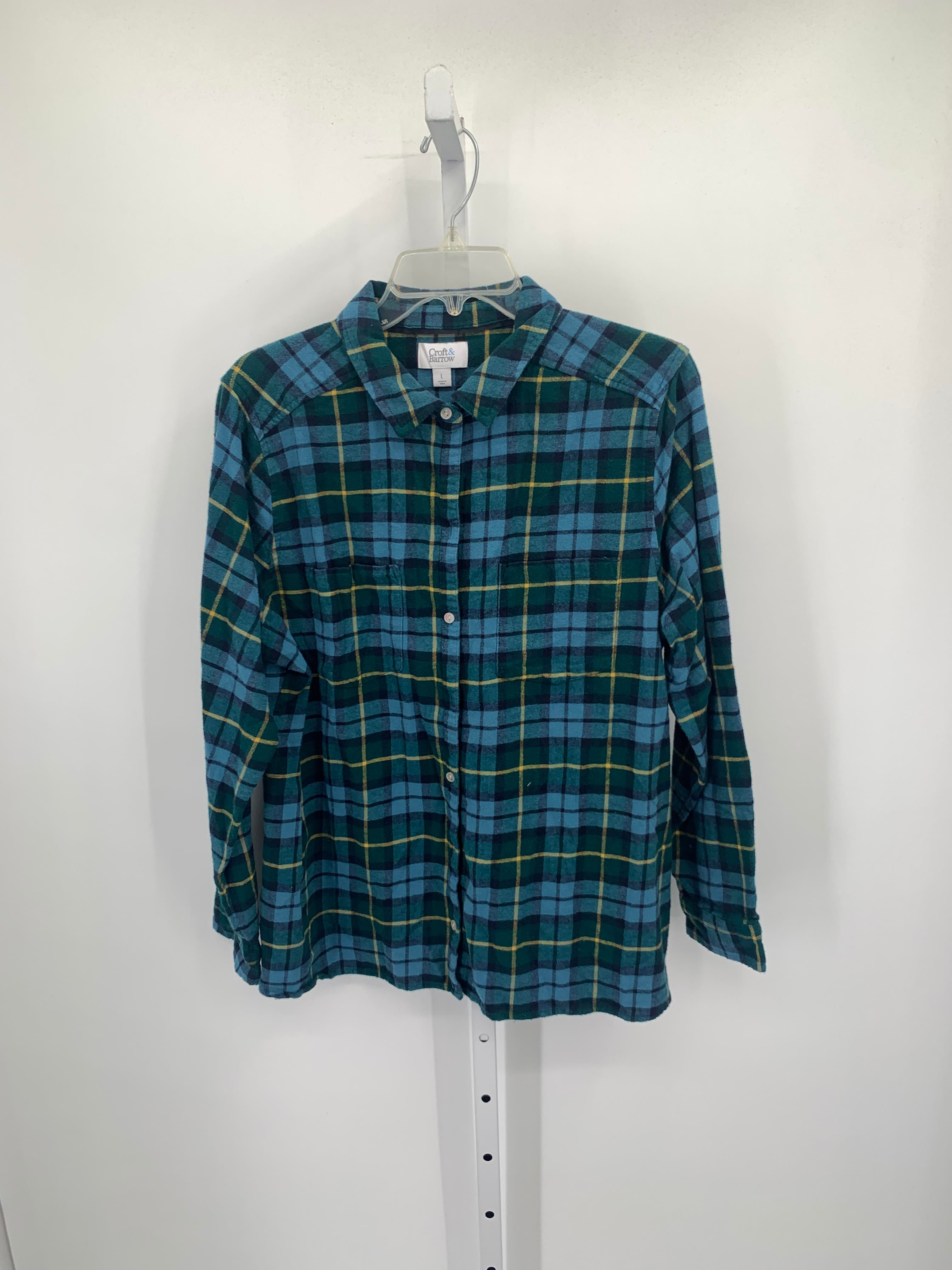 Croft & Barrow Size Large Misses Long Sleeve Shirt