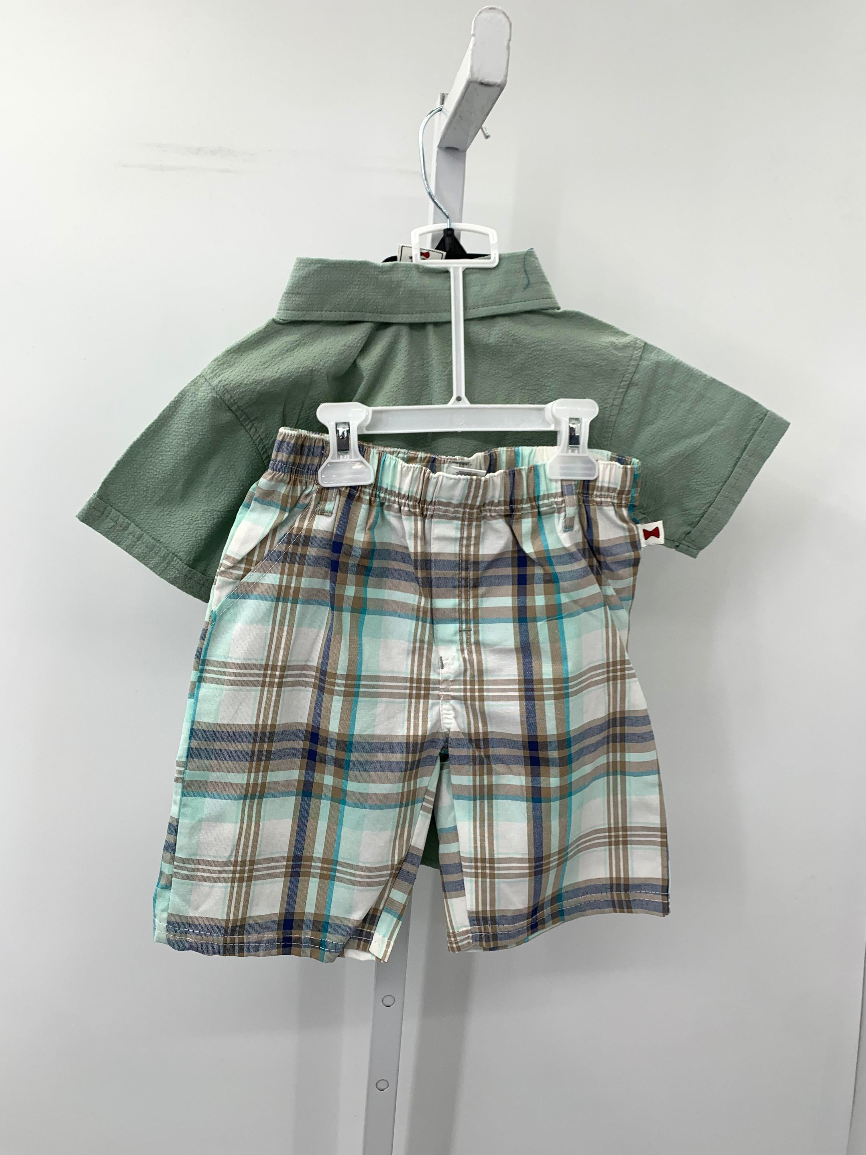 NEW BUTTON DOWN SHIRT PLAID SHORTS BOW TIE.