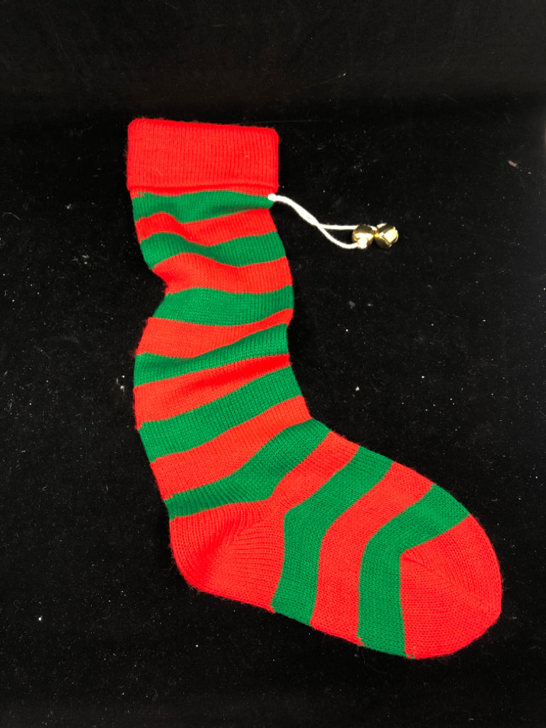 RED AND GREEN STOCKING W BELLS.