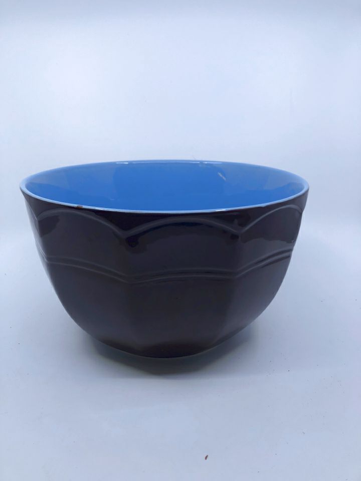 LARGE BROWN AND BLUE LINDT BOWL.