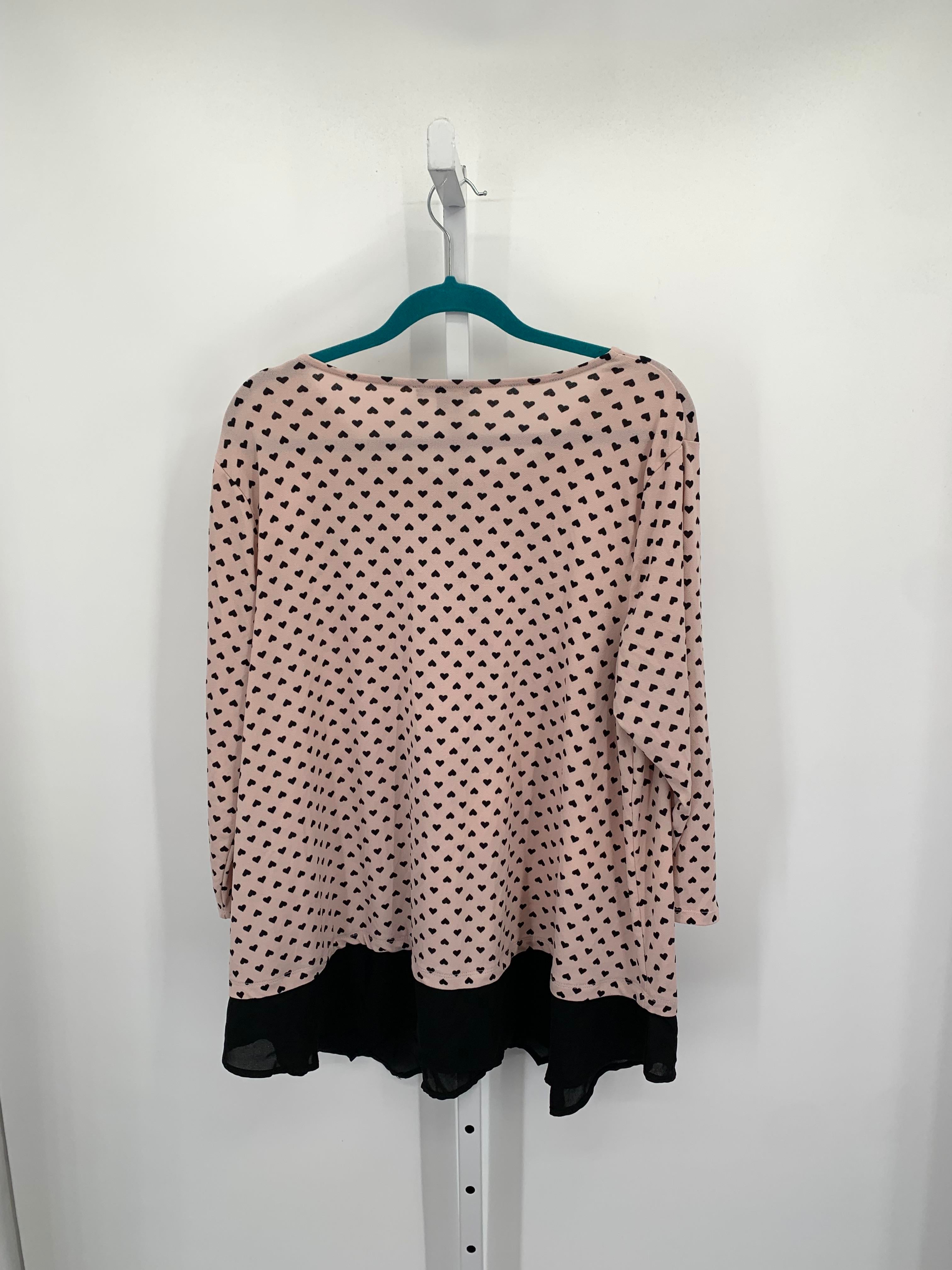 Adrianna Papell Size 2X Womens 3/4 Sleeve Shirt