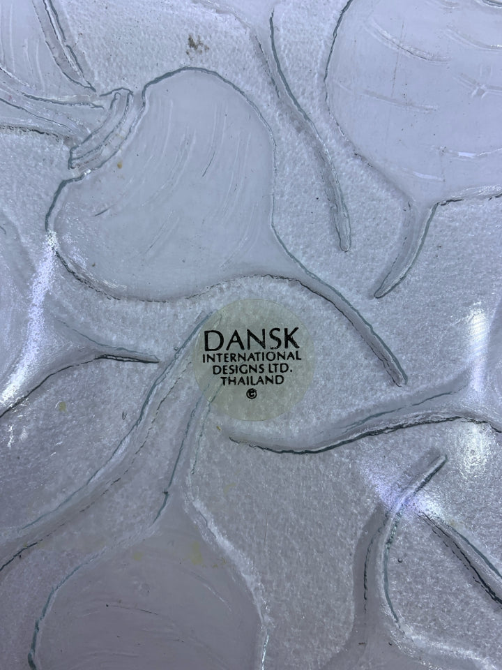 DANSK RADISH GLASS PLATTER.