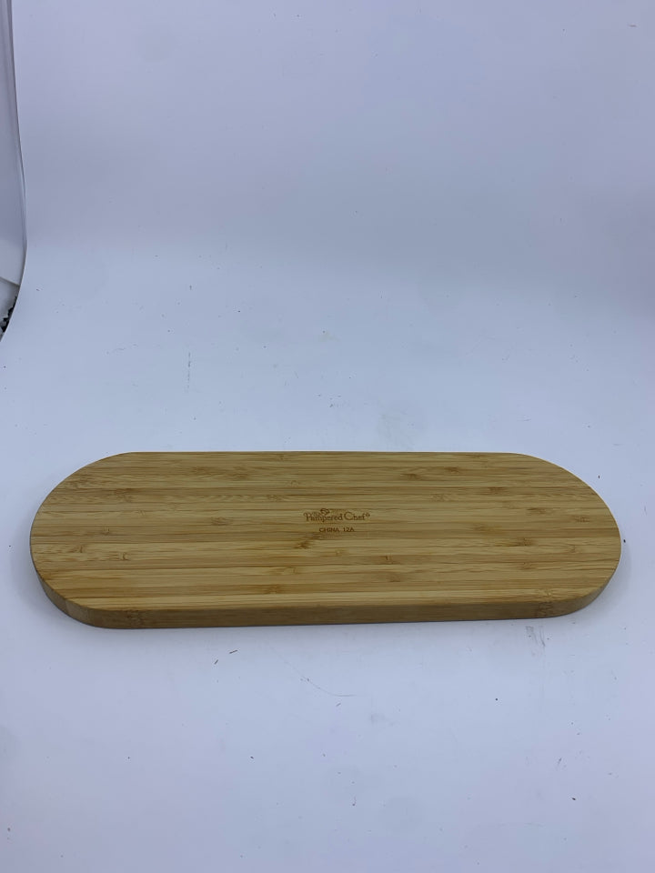 BAMBOO SKINNY OVAL TRAY- PAMPERED CHEF.