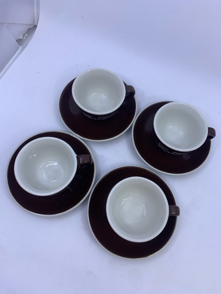 8PC ORIGINAL CAPPUCCINO MUG AND SAUCER SET- 4 CUPS, 4 SAUCERS.