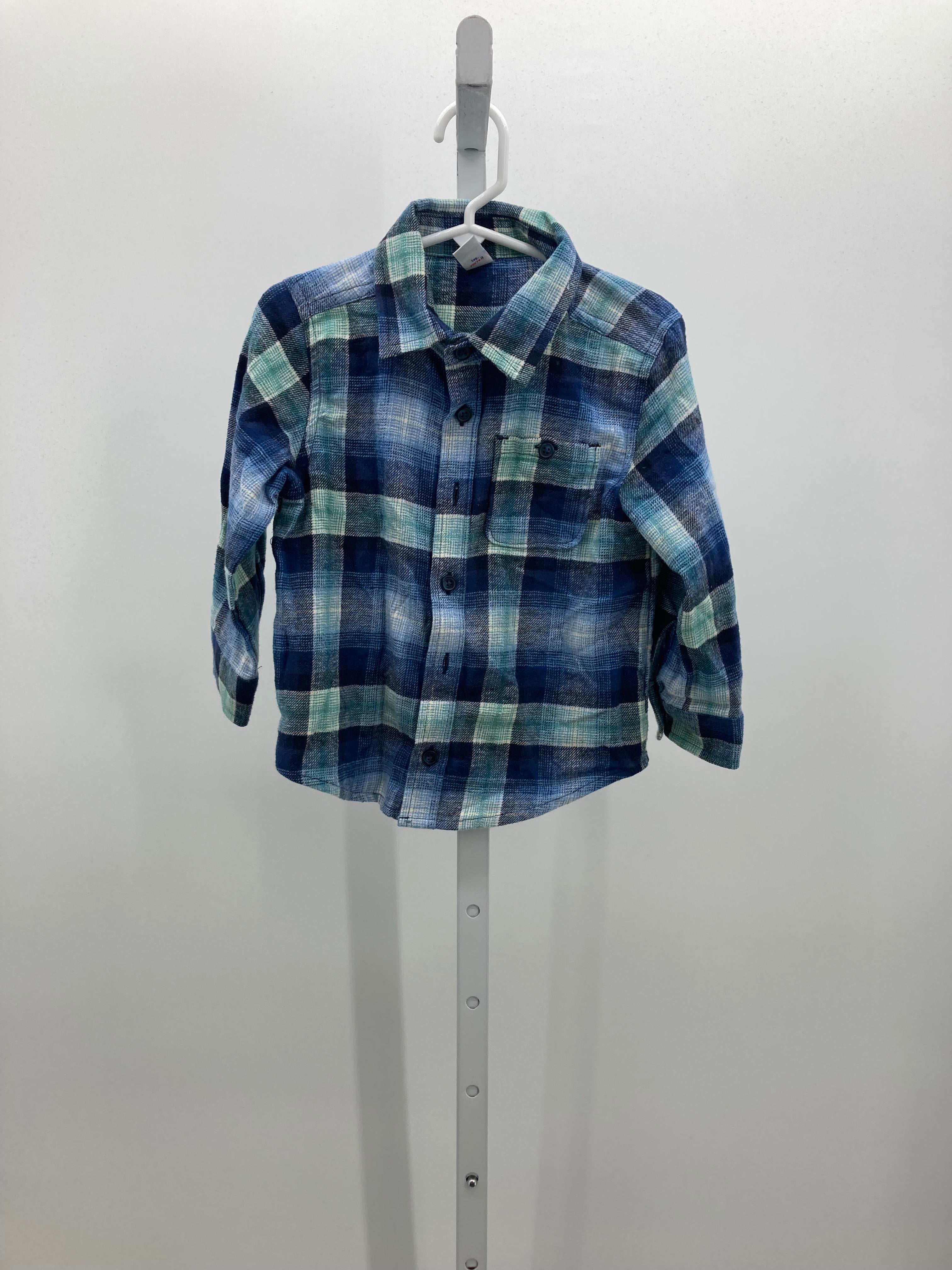 BLUE/GREEN FLANNEL BUTTON DOWN