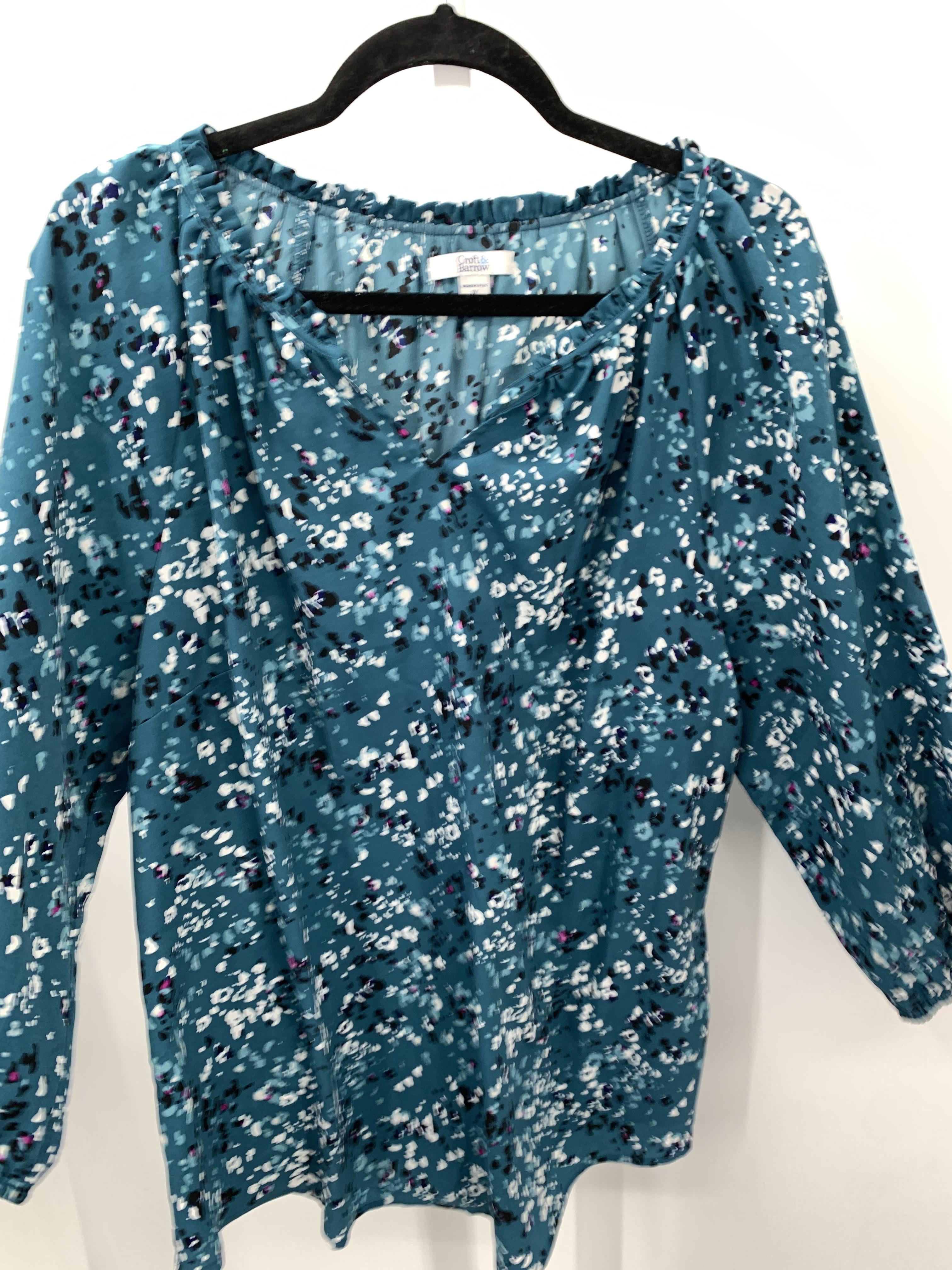 Croft & Barrow Size 1X Womens 3/4 Sleeve Shirt