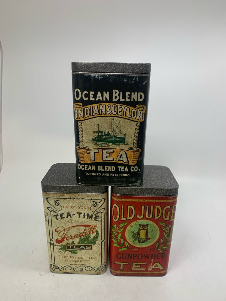 3 ASSORTED TEAS CANISTER DECOR.