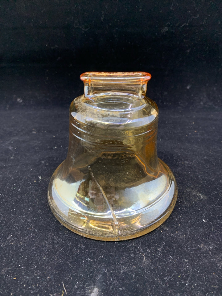 VTG AMBER GLASS LIBERTY BELL.