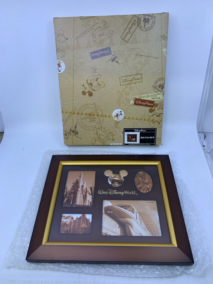 NIB BROWN FRAME W/ 5 PHOTO SLOTS.