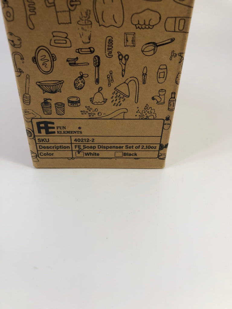 NIB 2 WHITE SOAP DISPENSERS.