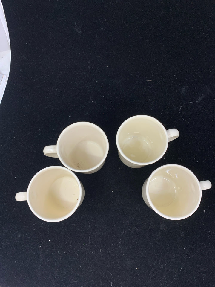 4 VTG "FOREVER YOURS" HEART MUGS.