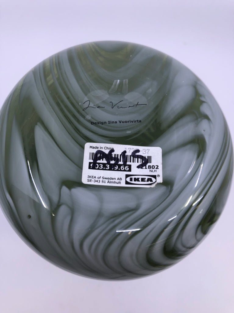 GREEN MARBLE GLASS VASE IKEA.