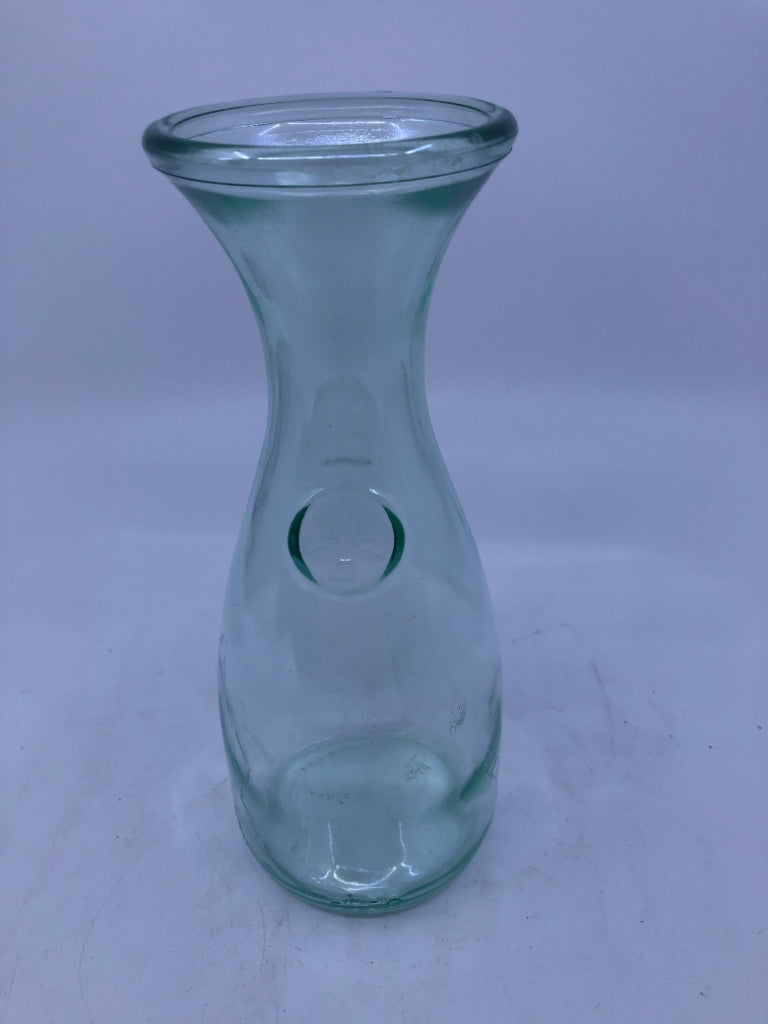 GREEN TINTED GLASS BOTTLE.