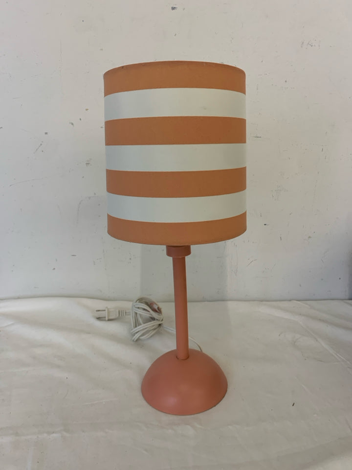 SMALL PEACH STRIPED LAMP.