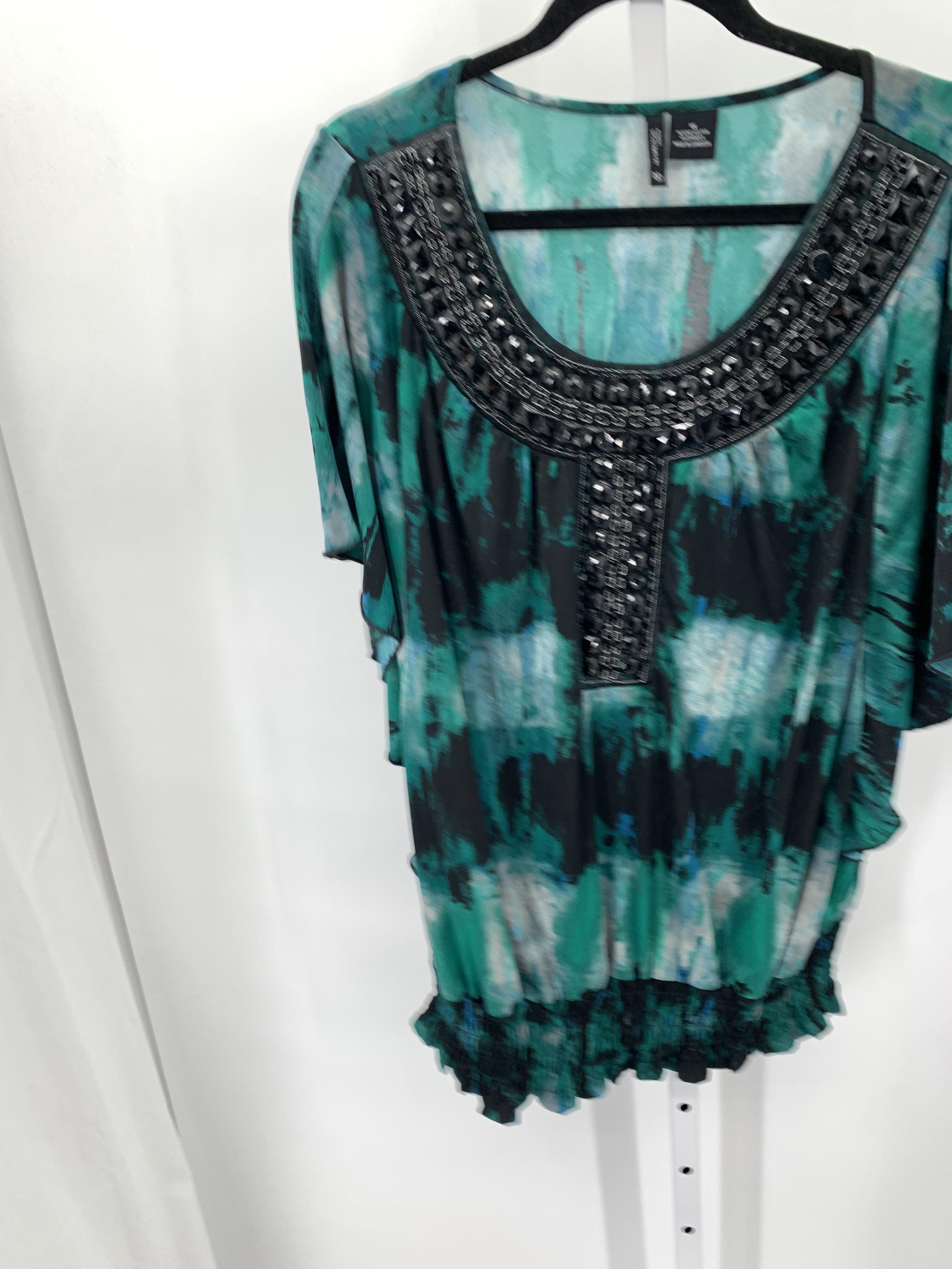 New Direction Size 1X Womens Short Sleeve Shirt