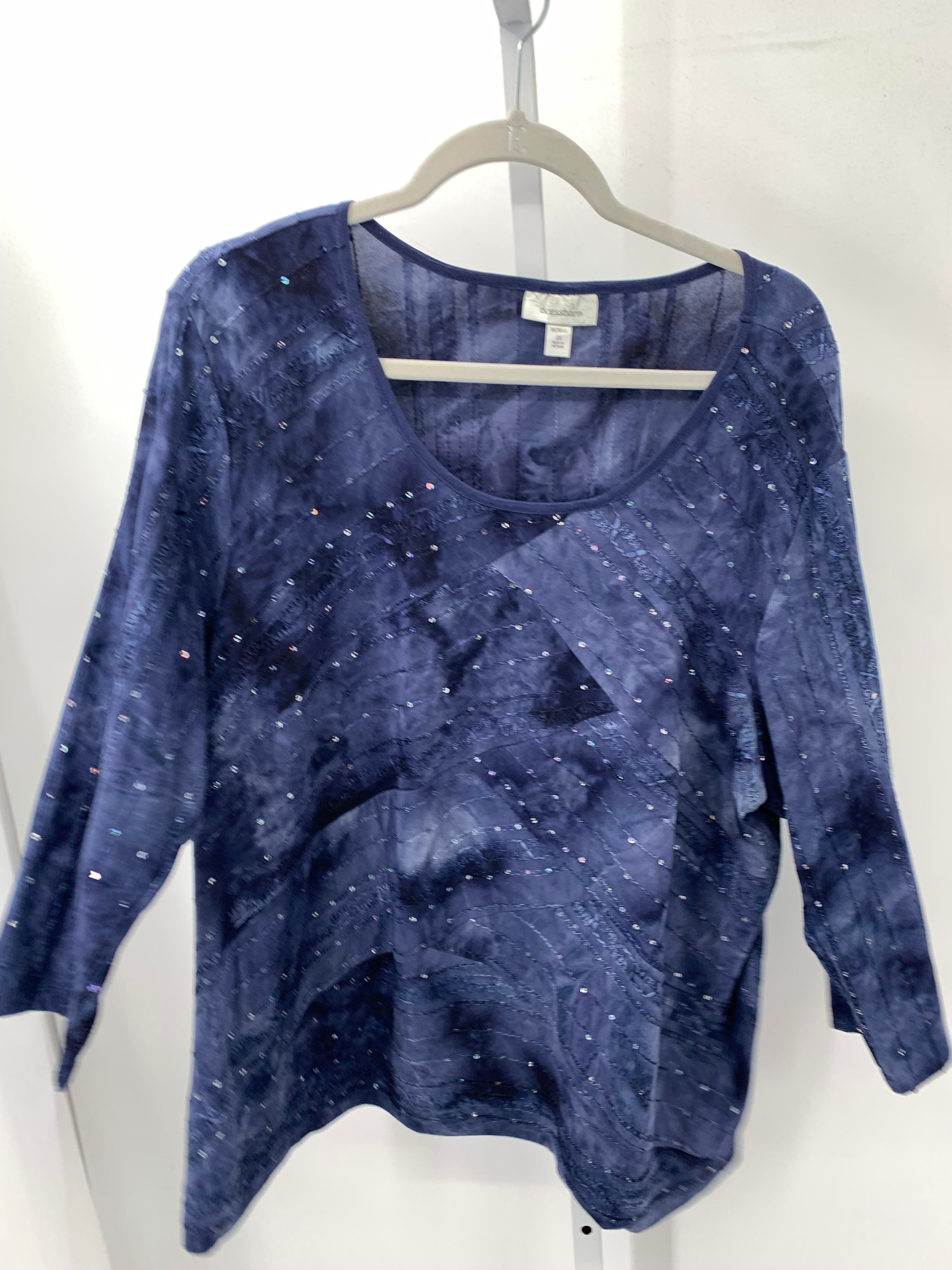 Dressbarn Size 3X Womens 3/4 Sleeve Shirt