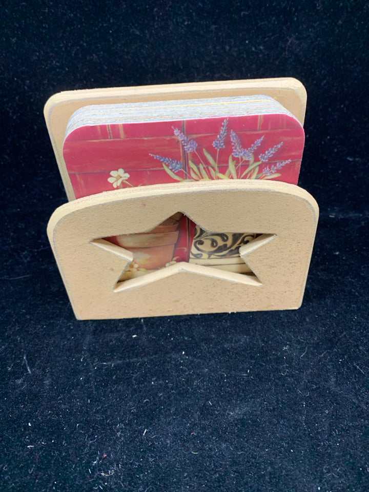 PRIMITIVE COASTER W/ CUTOUT STAR HOLDER.