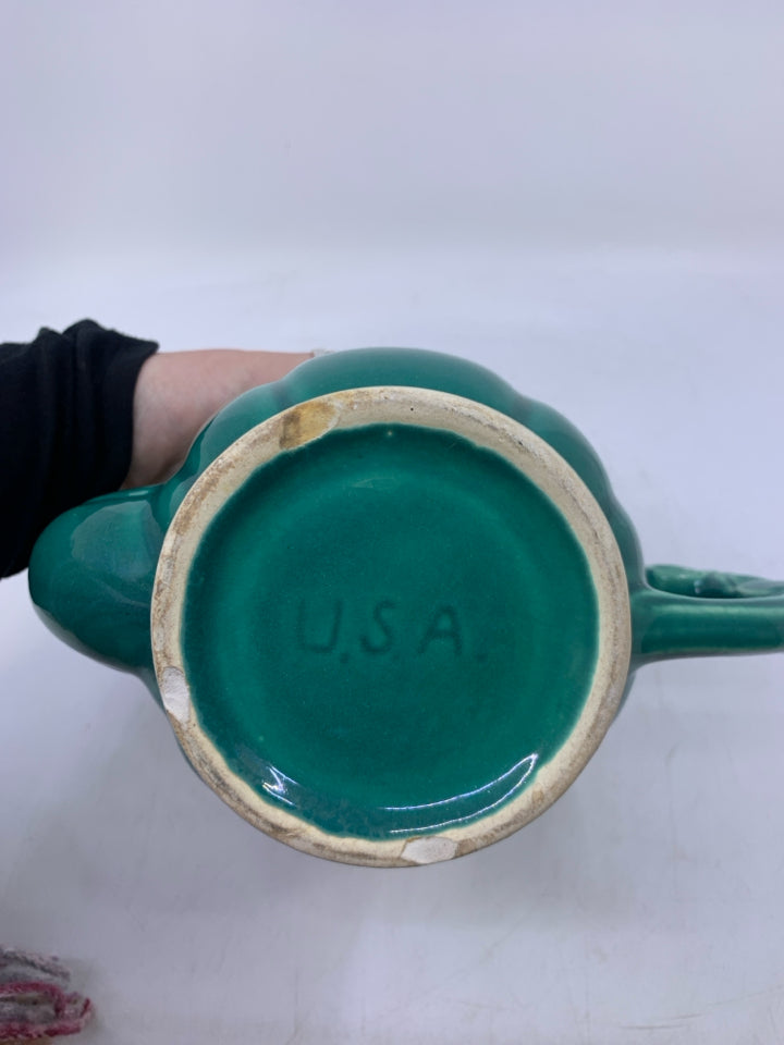 VTG POTTERY GREEN TURQUOISE.