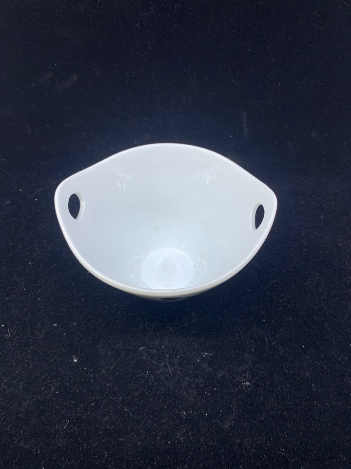 WHITE MICKEY MOUSE HANDLE BOWL.