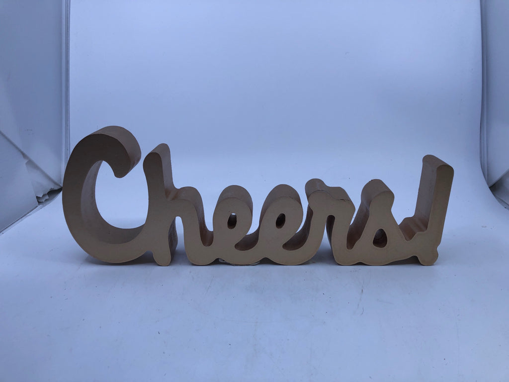 ROSE GOLD CHEERS SIGN.