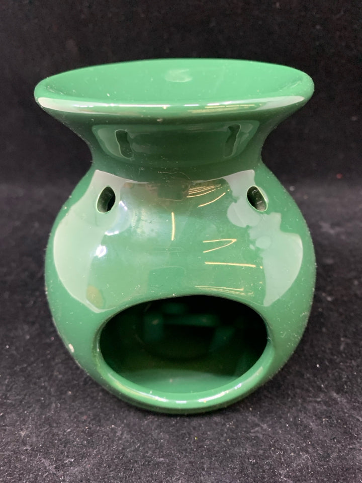GREEN CERAMIC WAX WARMER.