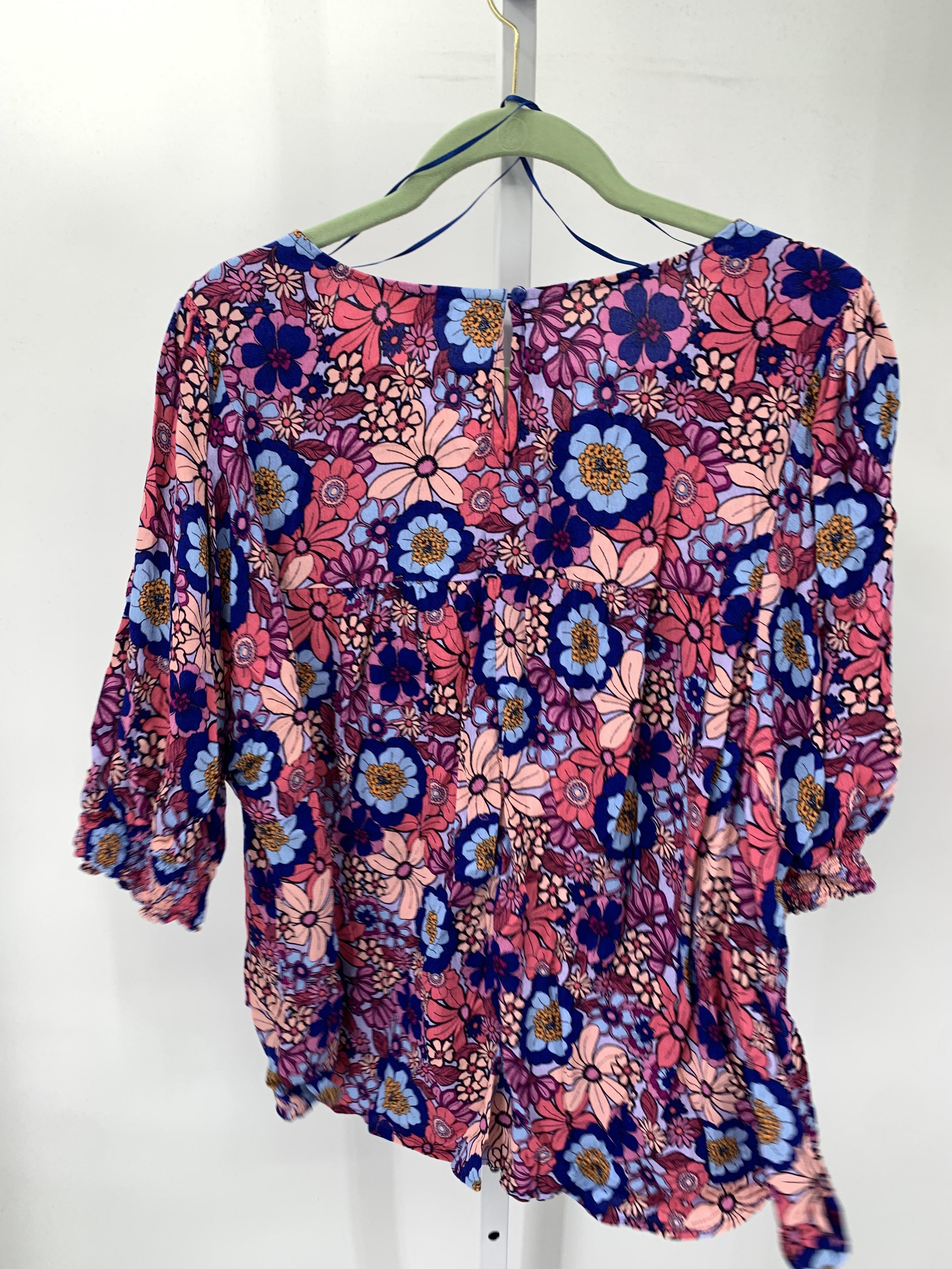 Terra & Sky Size 3X Womens Short Sleeve Shirt