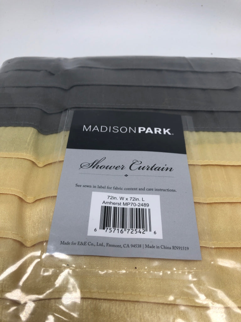 NIP MADISON PARK YELLOW/GRAY SHOWER CURTAIN.