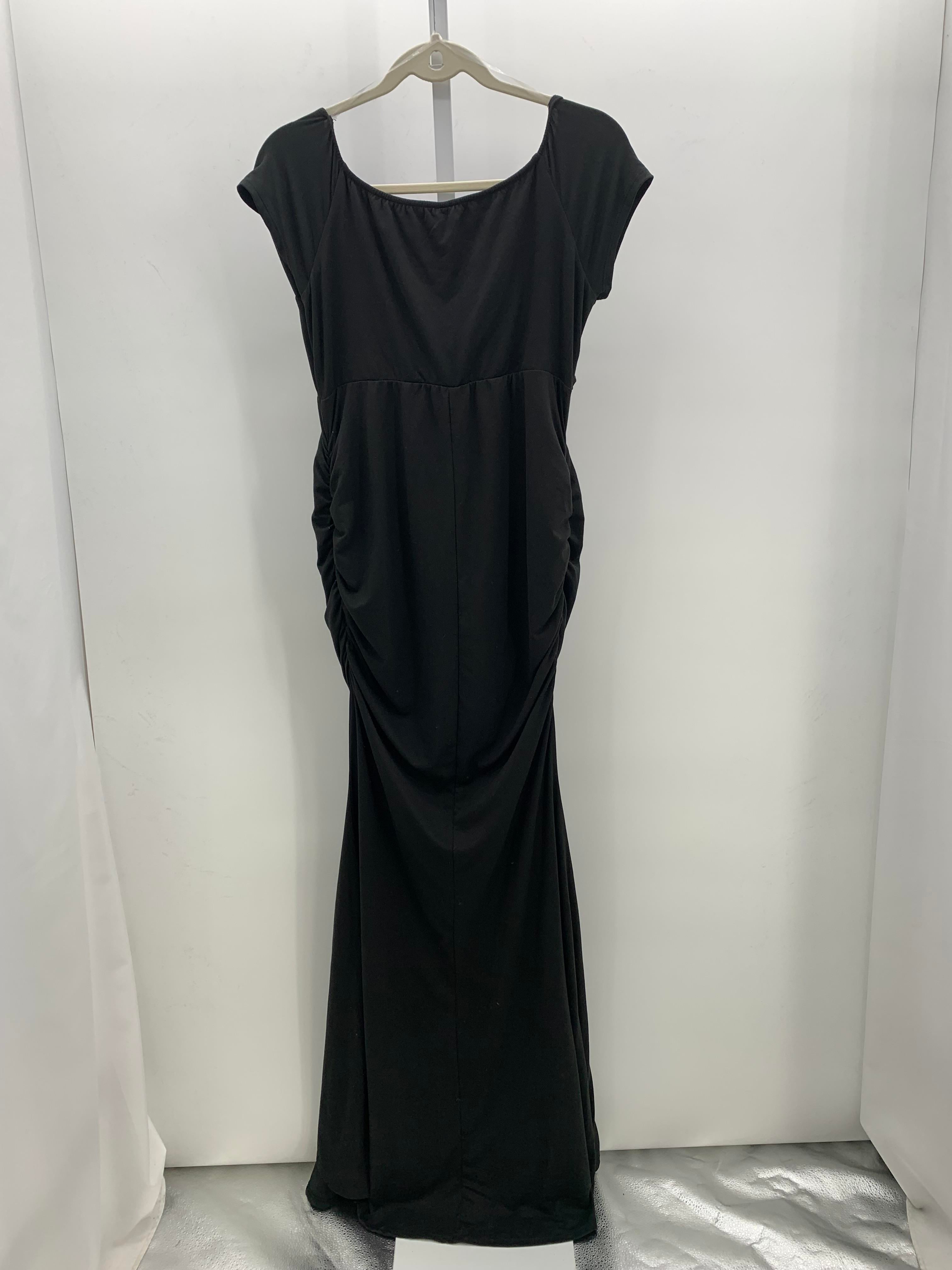 Pink Blush Black Size Large Maternity Short Sleeve Dress
