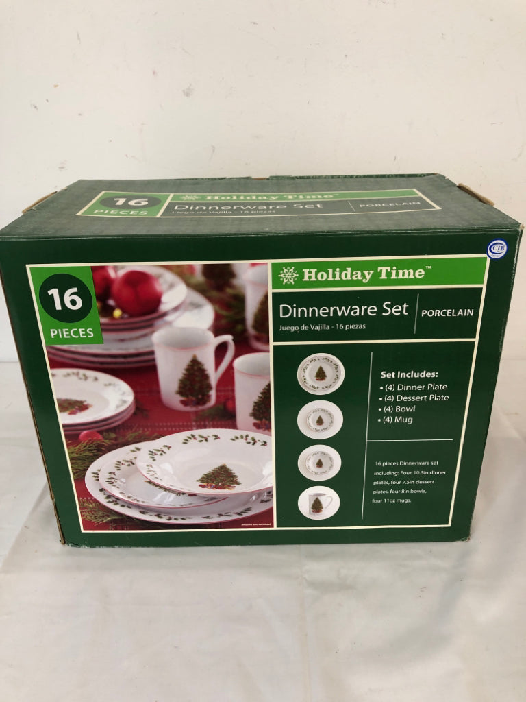 NIB 16PC HOLIDAY DINNER WARE SET SVC 4.