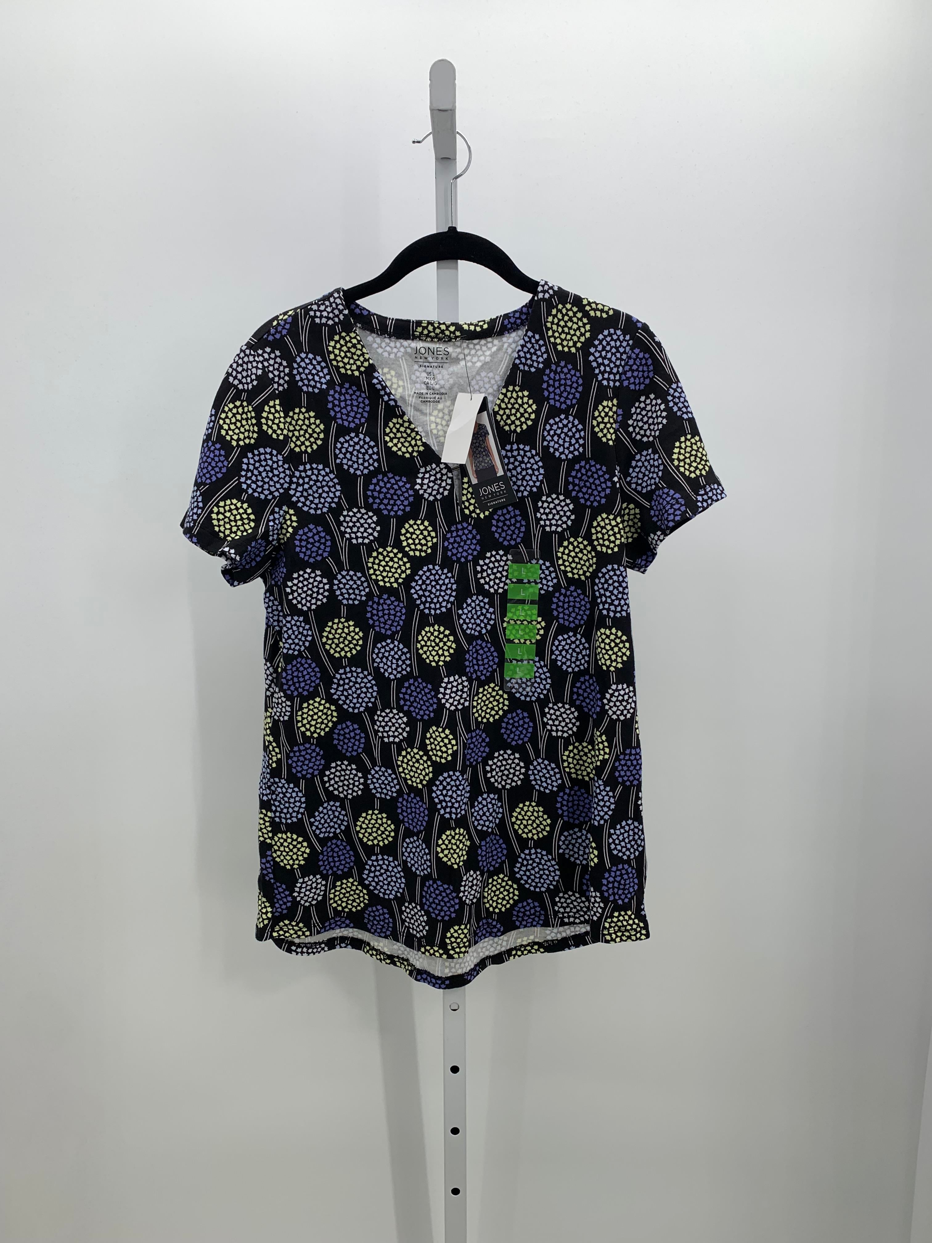 Jones New York Size Large Misses Short Sleeve Shirt