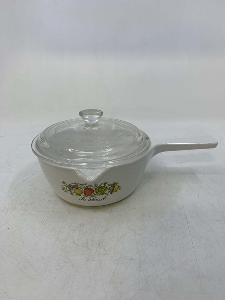 VTG SPICE OF LIFE SAUCE PAN W/ LID.